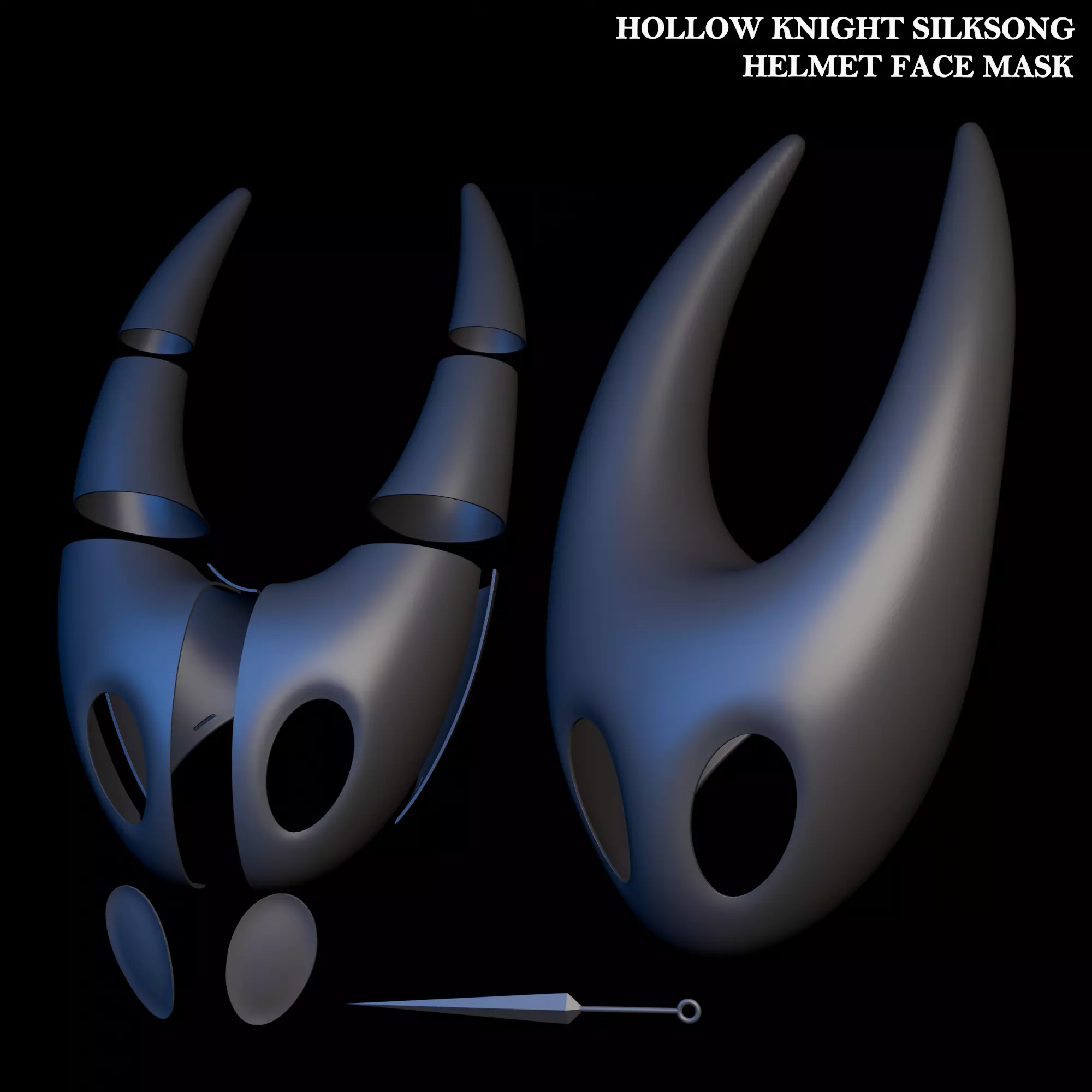 Hollow Knight Silksong Hornet Helmet Mask STL 3D print model