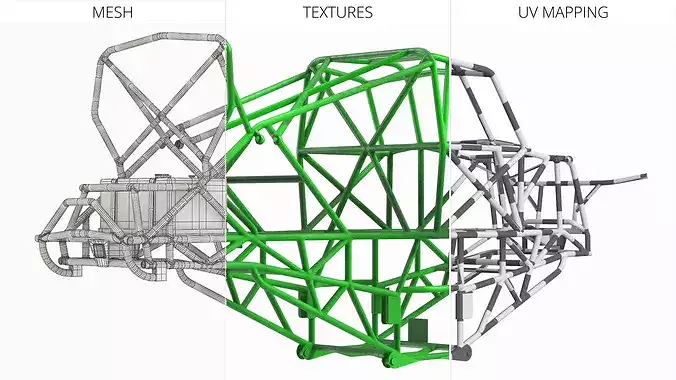 Reinforced Monster Truck Tube Frame 3D model 7
