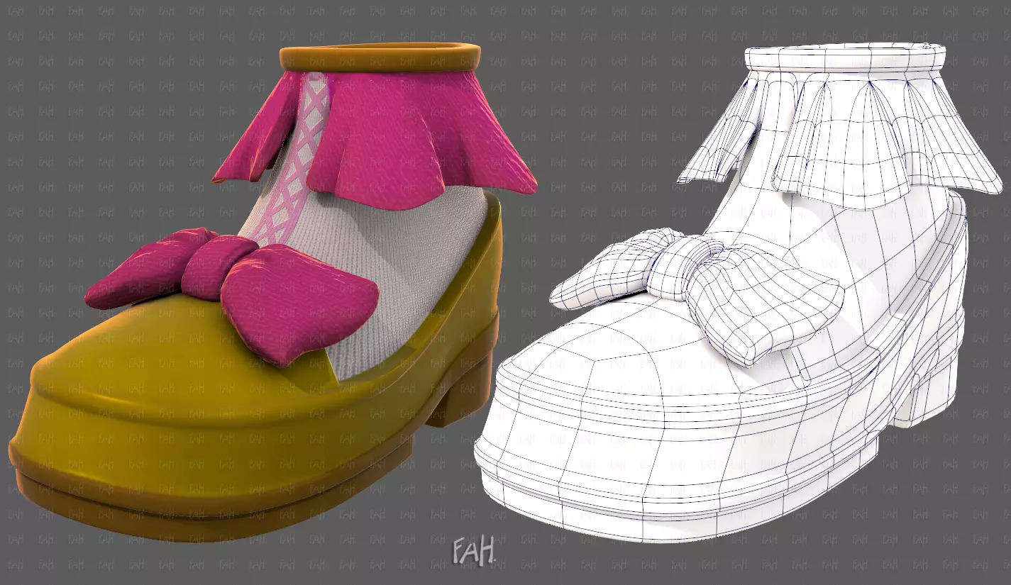 Shoes cartoonV62 Low-poly 3D model
