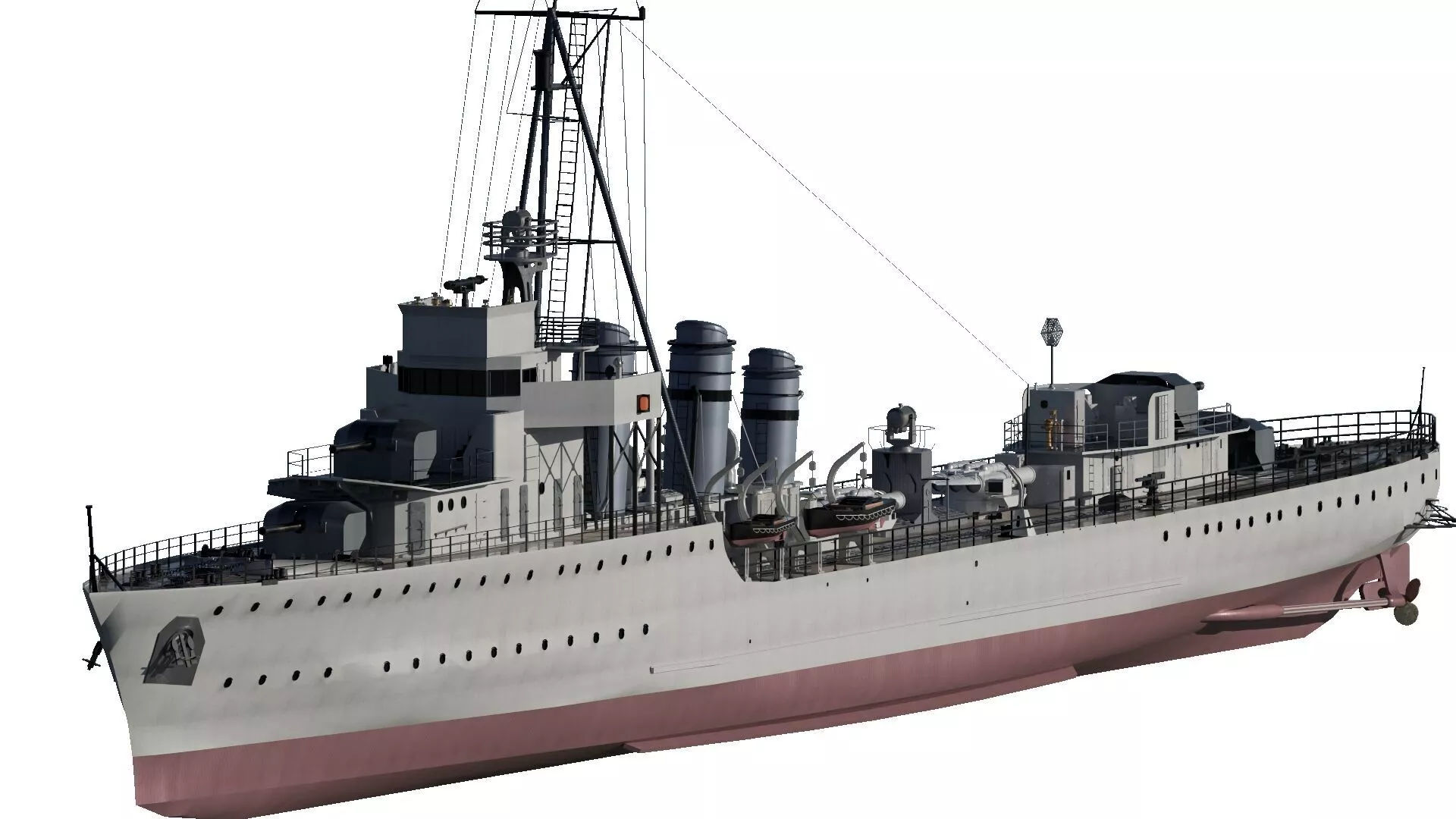 WW2 POLISH NAVY DESTROYER 3D model