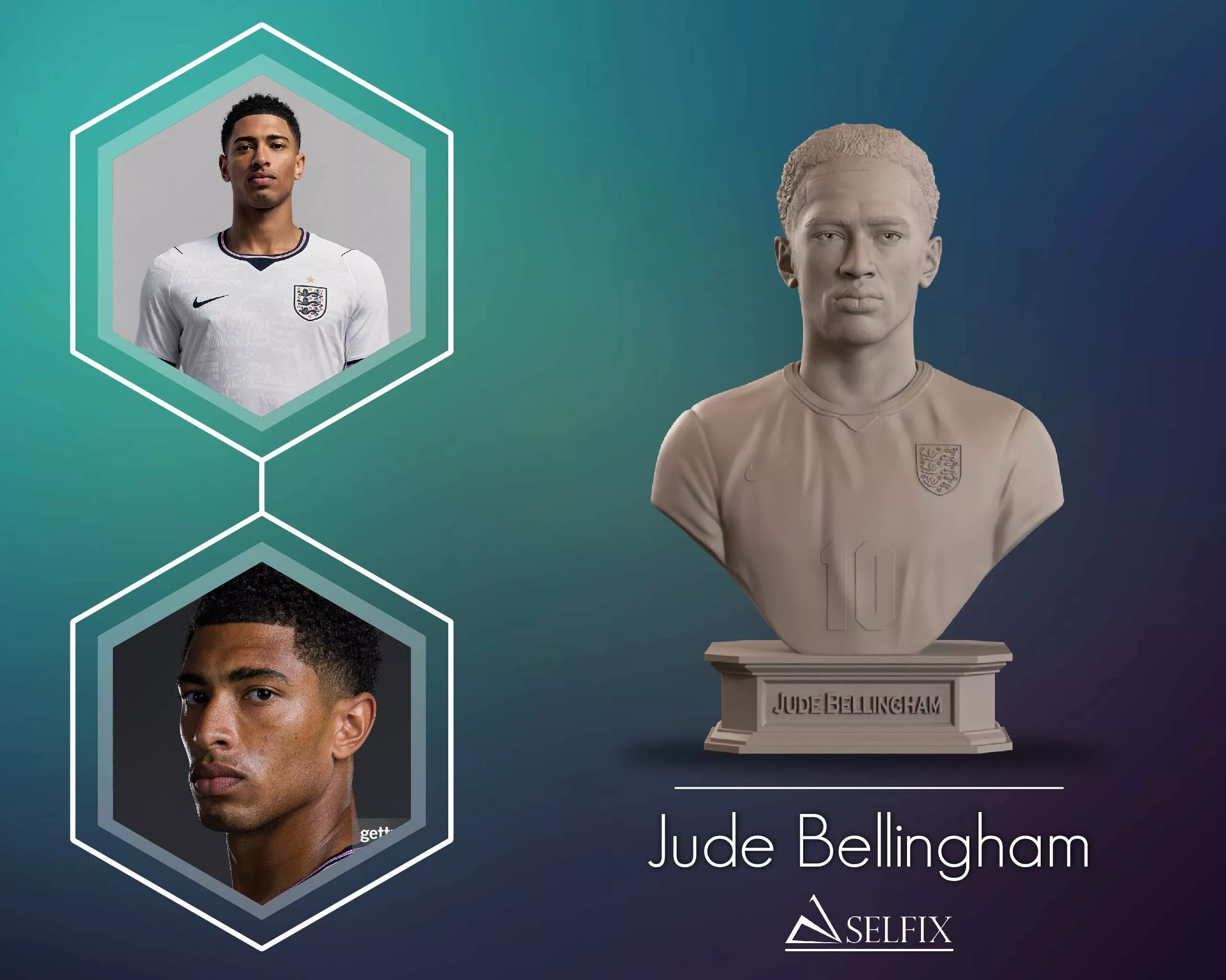 Jude Bellingham Bust Sculpture 3D print model