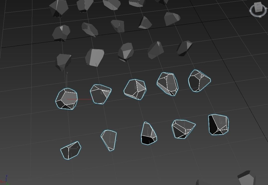 Emerald Gem Crystal Garnet Jewel Stone Pack 35 Pieces  Low-poly 3D model_4