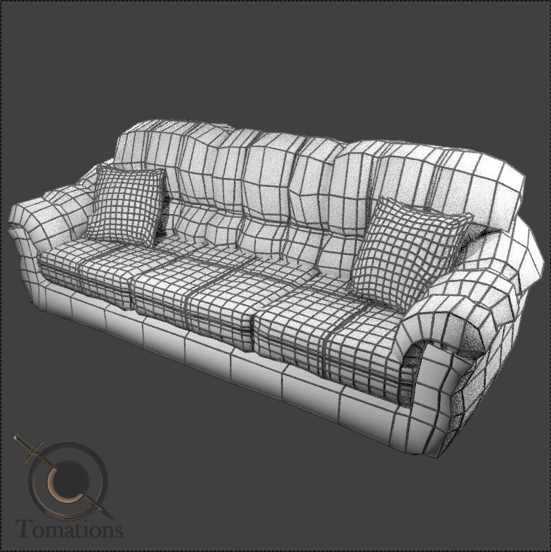 Pillow with yellow spots Free low-poly 3D model_15