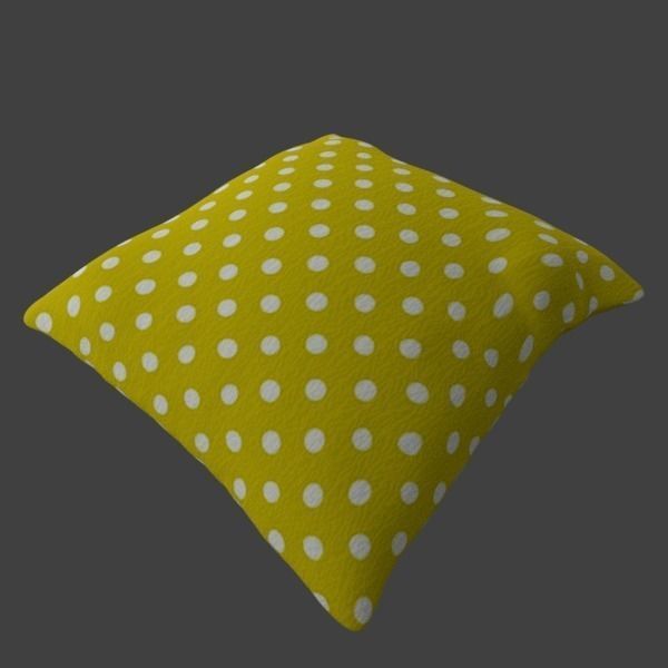 Pillow with yellow spots Free low-poly 3D model_6