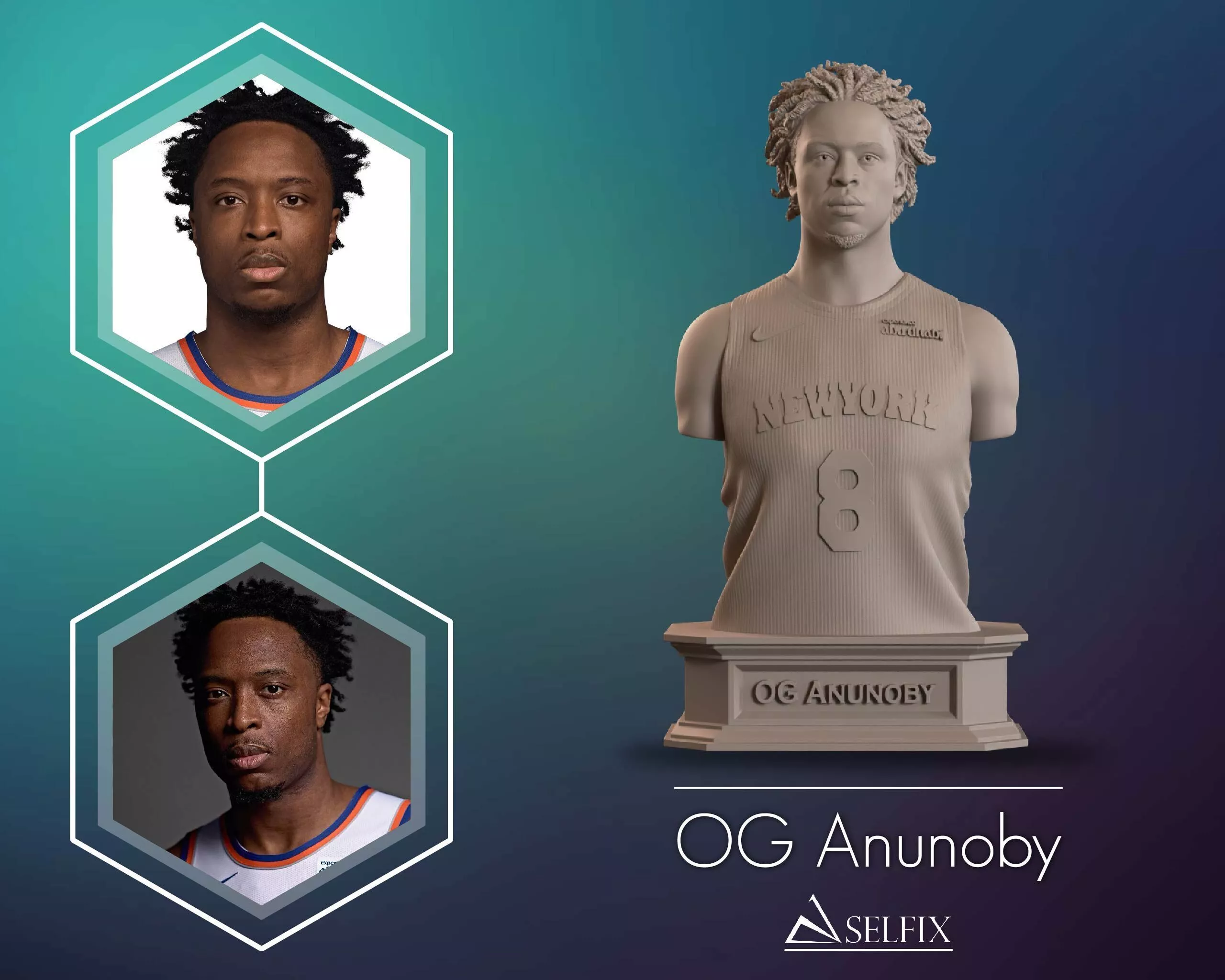 OG Anunoby Bust Sculpture 3D print model