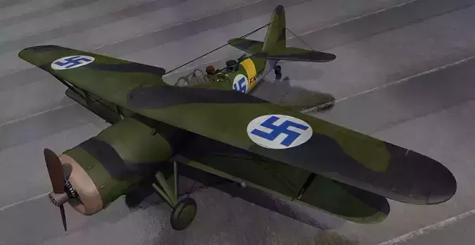 Fokker CX -  Finnish 3D model