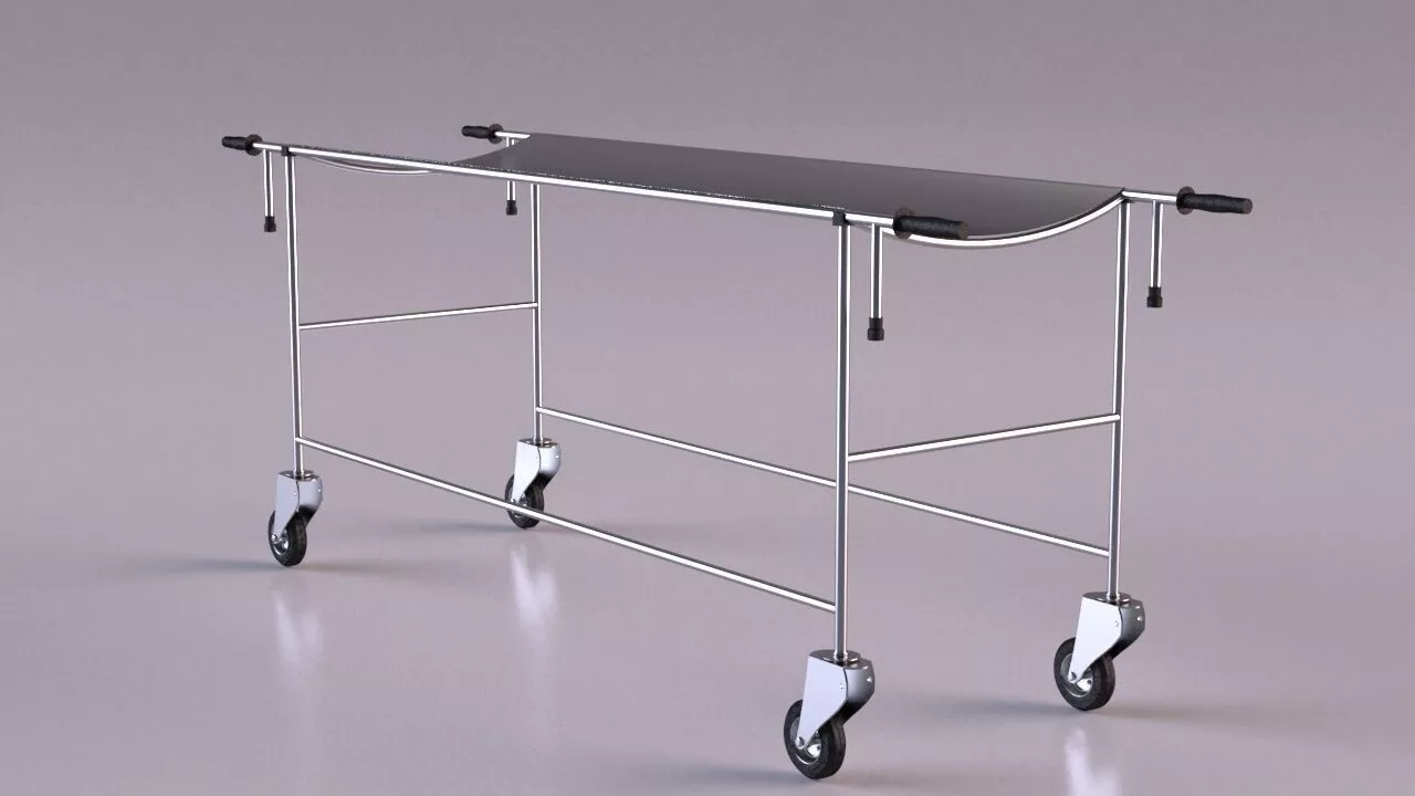 Medical stretcher trolley asset Low-poly 3D model