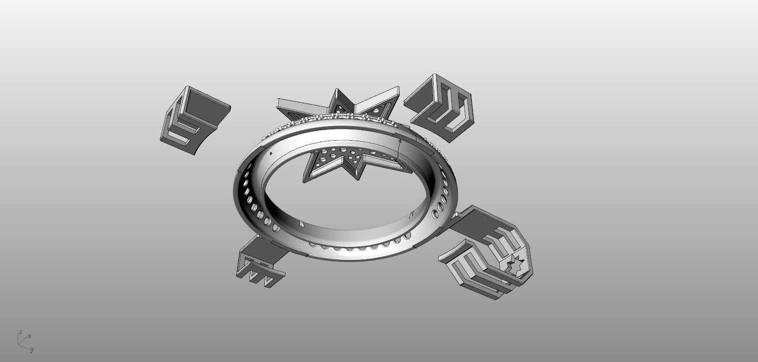 Pendant Compass 3D print model_4