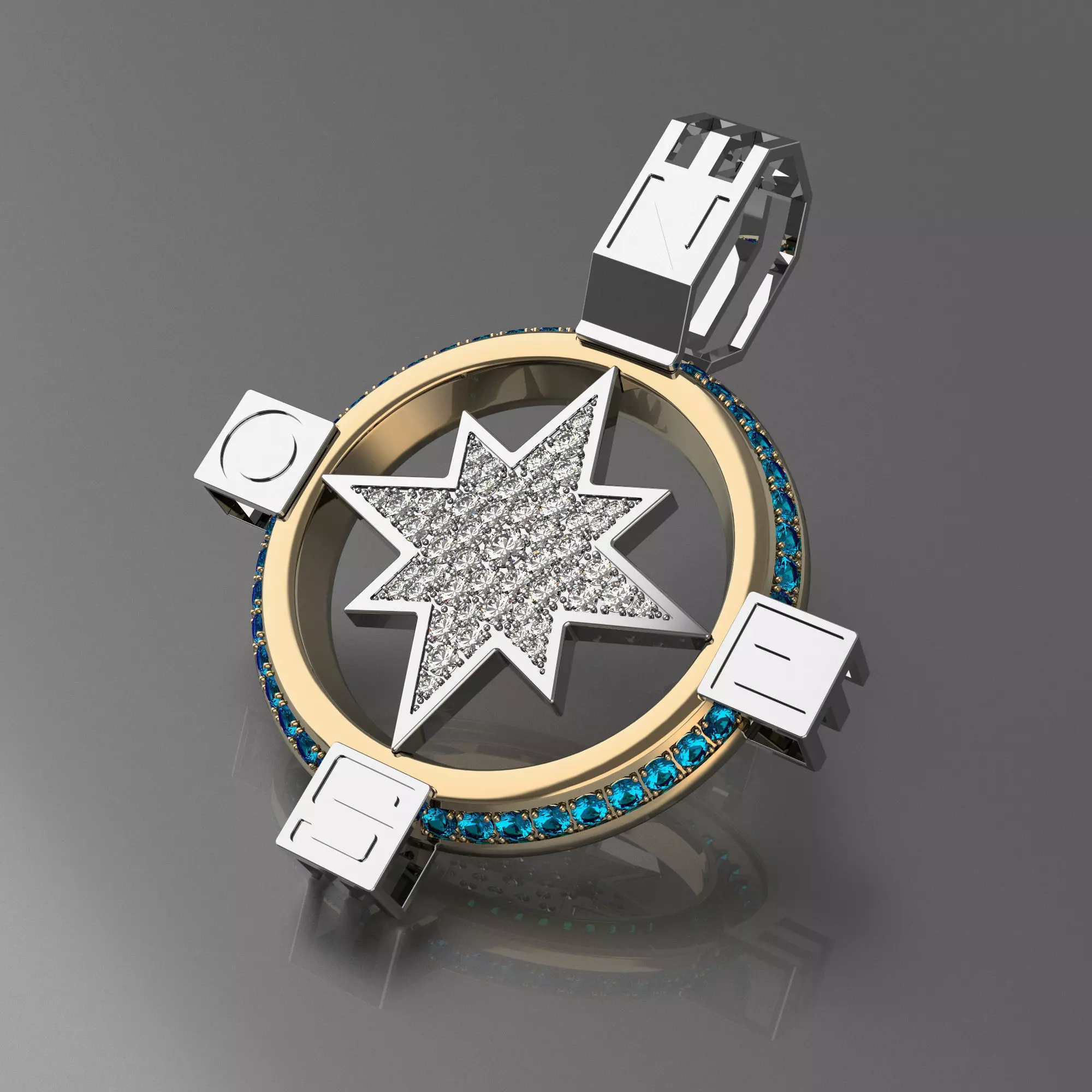 Pendant Compass 3D print model_0