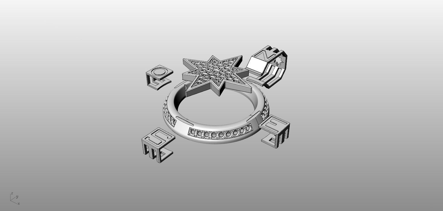 Pendant Compass 3D print model_3