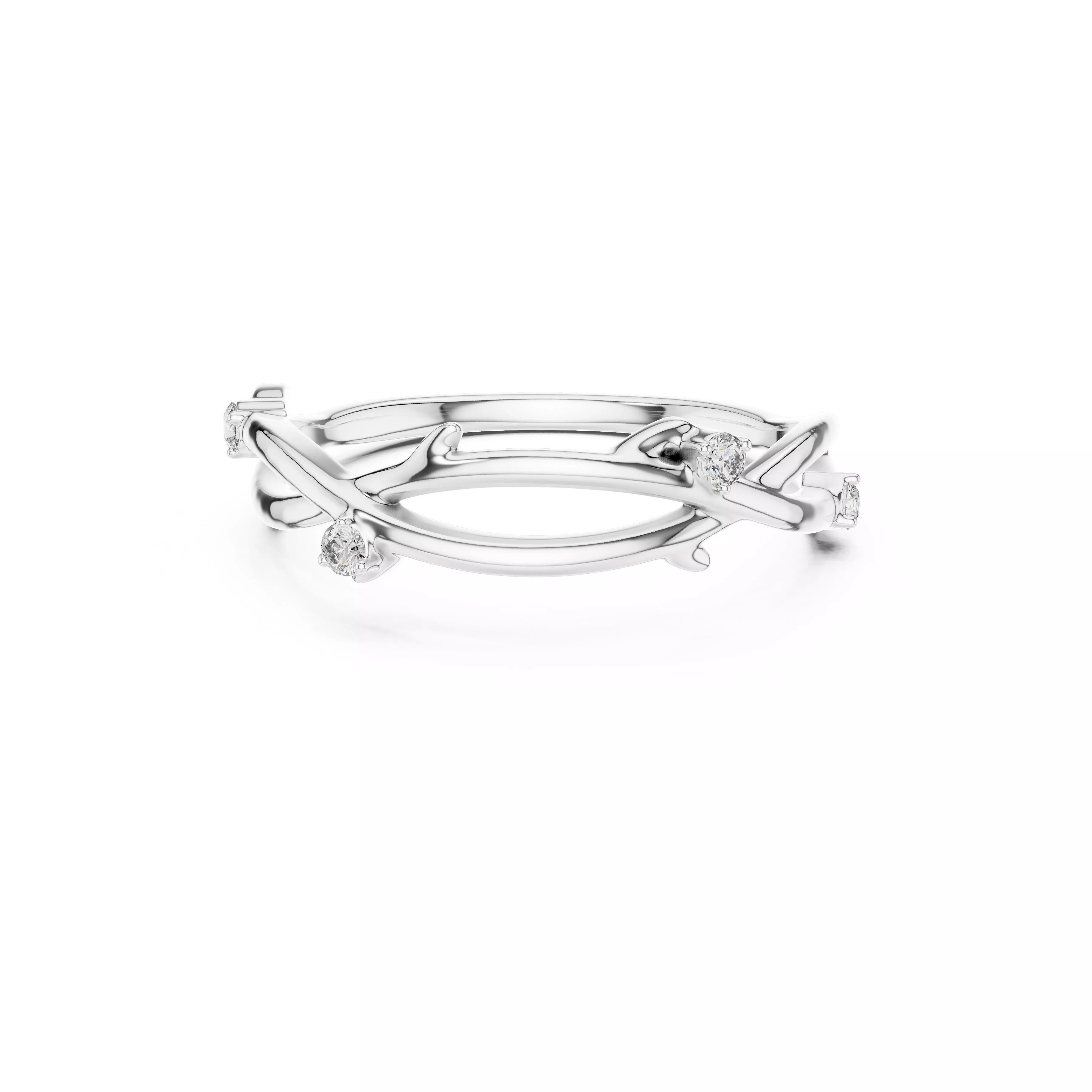 Premium Special Custom Diamond Ring Gold Band CAD Files 22 3D print model