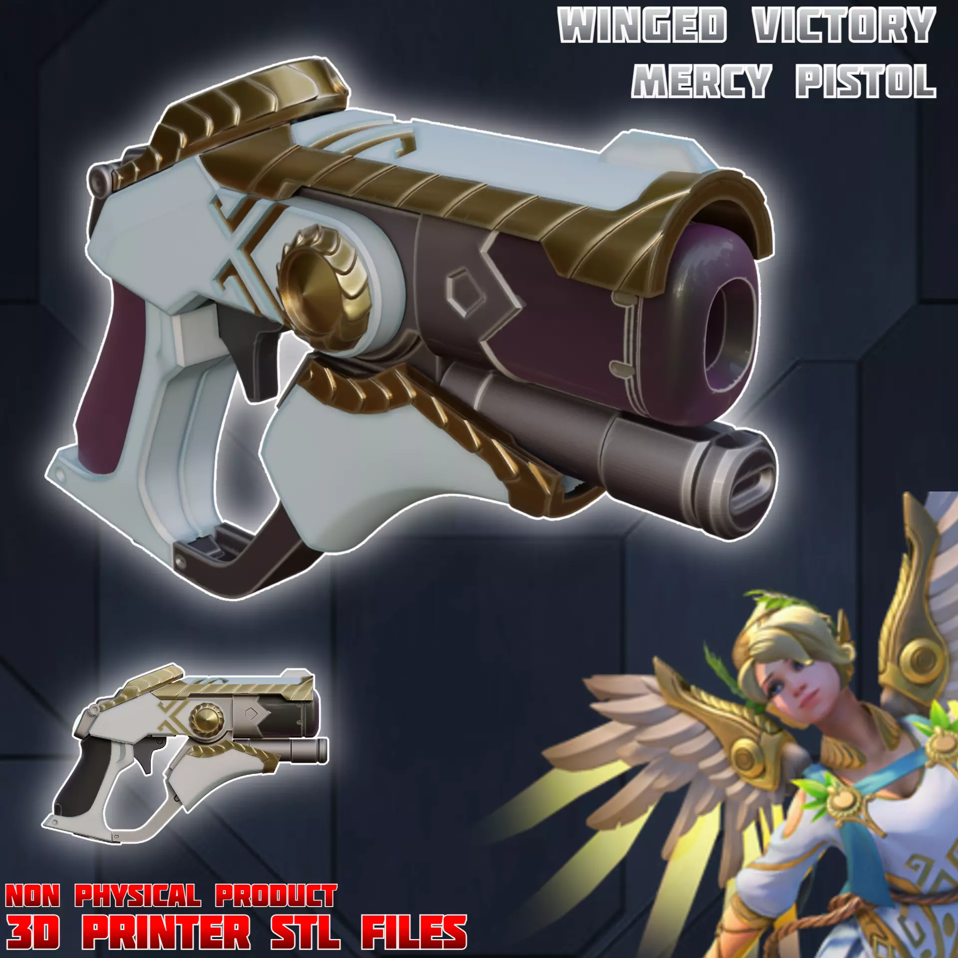 Sci-fi Mercy Winged Victory Cosplay Prop Overwatch 3D print model