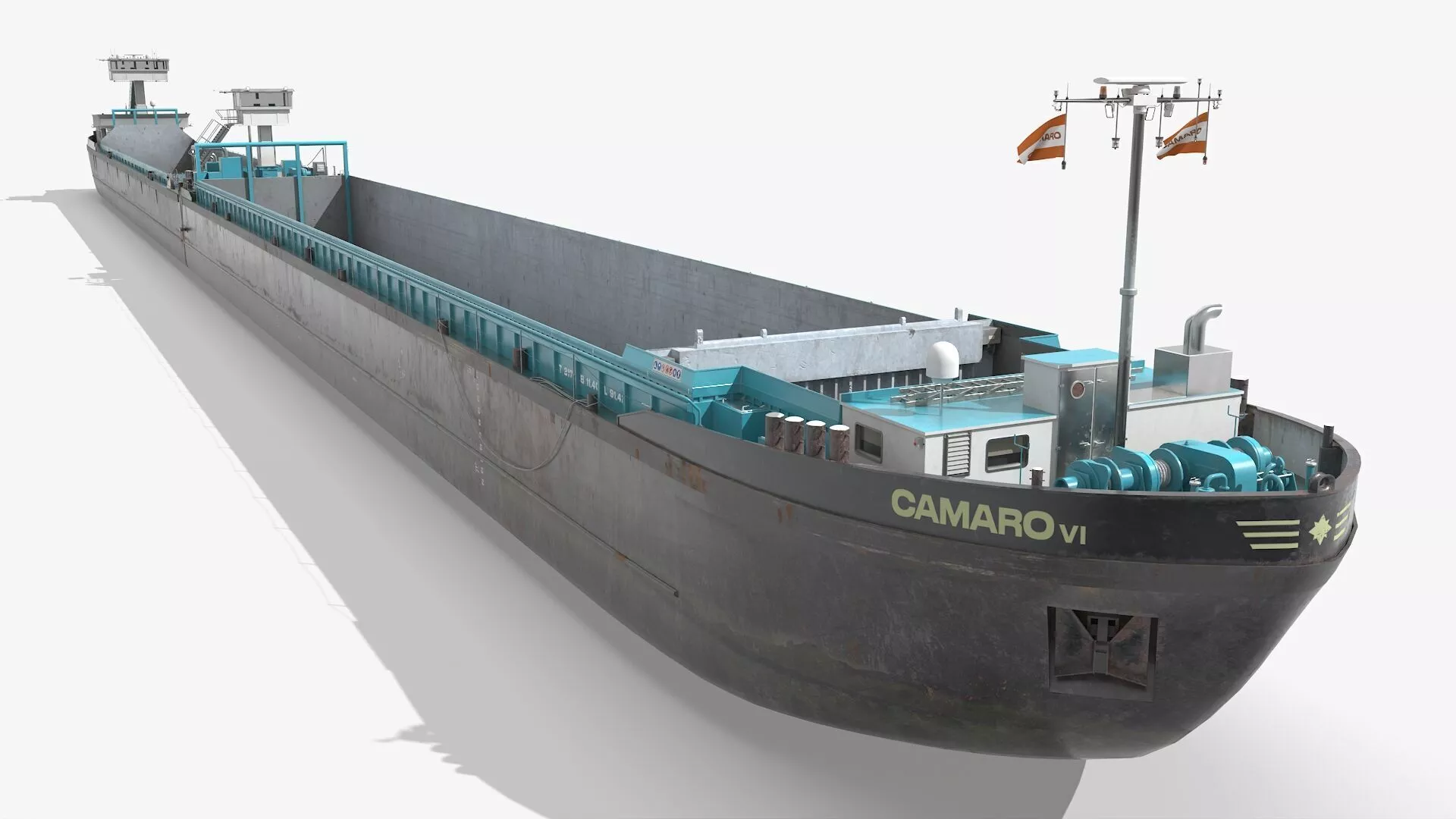 Camaro V Long Cargo Vessel Dutch Flag Gray Rigged 3D model