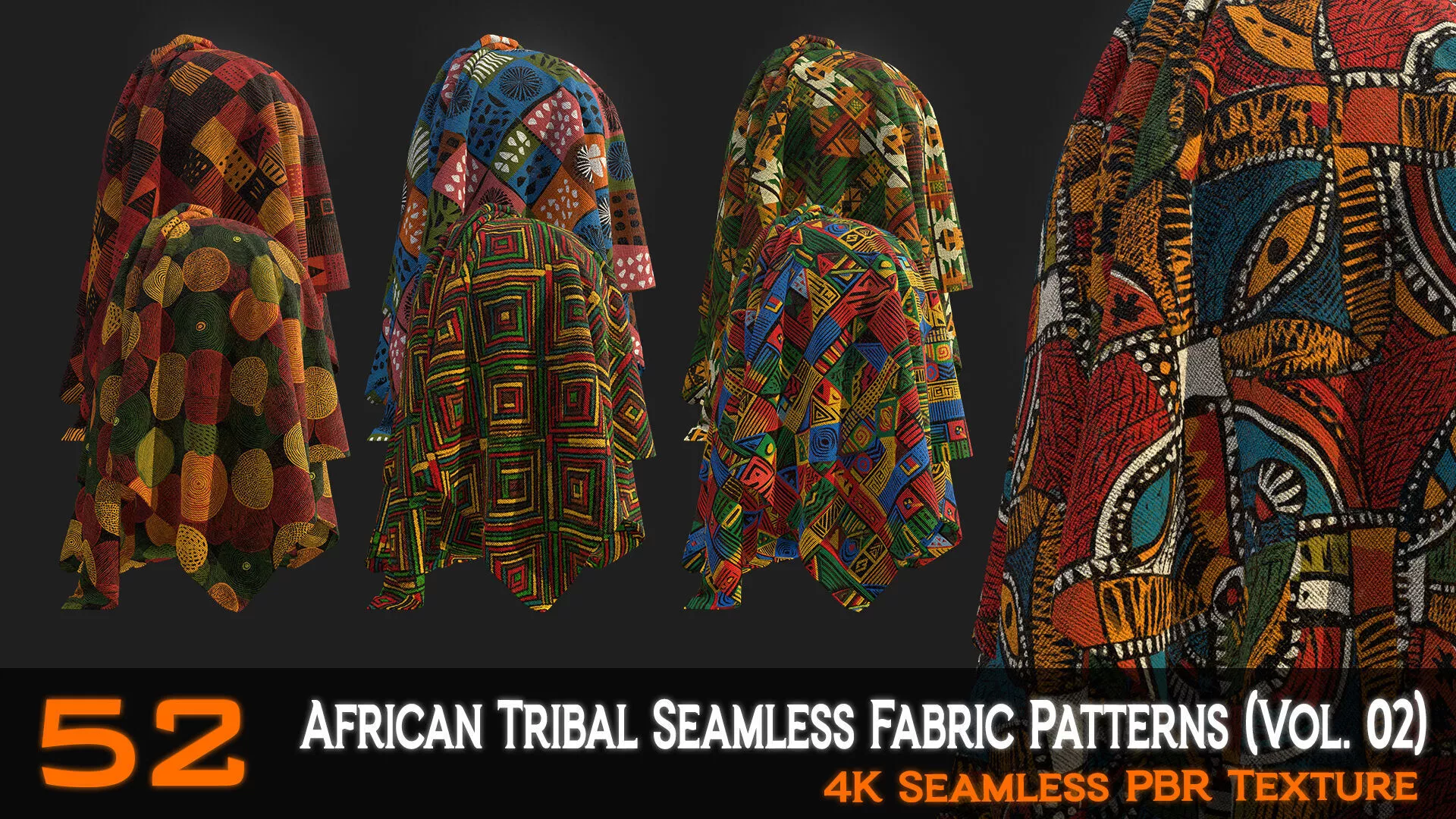 52 African Tribal Seamless Fabric Patterns VOL 02 Texture
