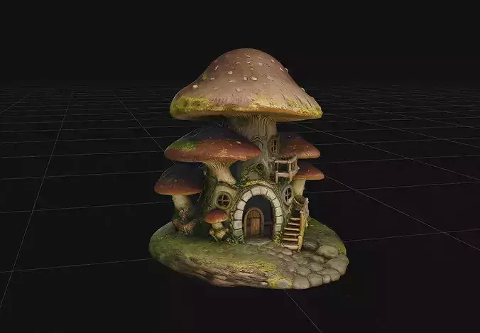 Fantasy Mushroom House - High-Fidelity 4K PBR 3D Model 3D model 6