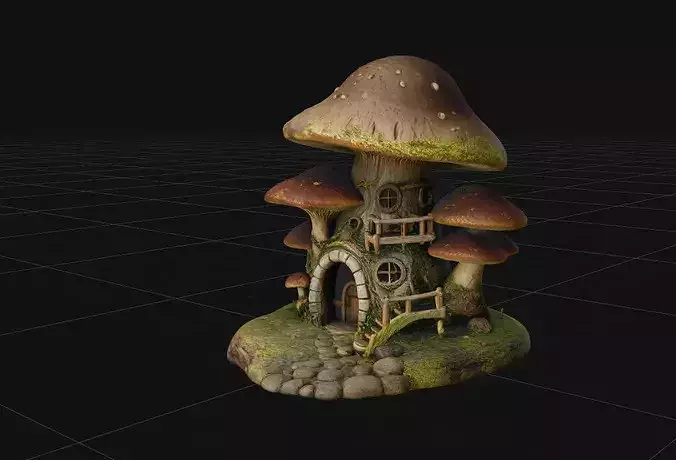 Fantasy Mushroom House - High-Fidelity 4K PBR 3D Model 3D model 7