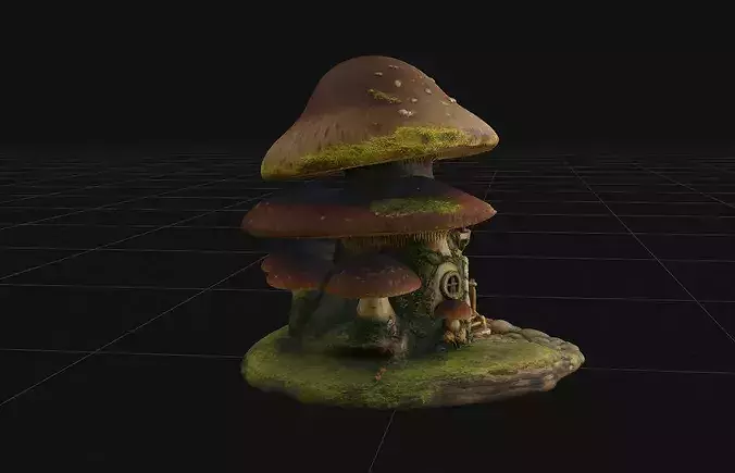 Fantasy Mushroom House - High-Fidelity 4K PBR 3D Model 3D model 5