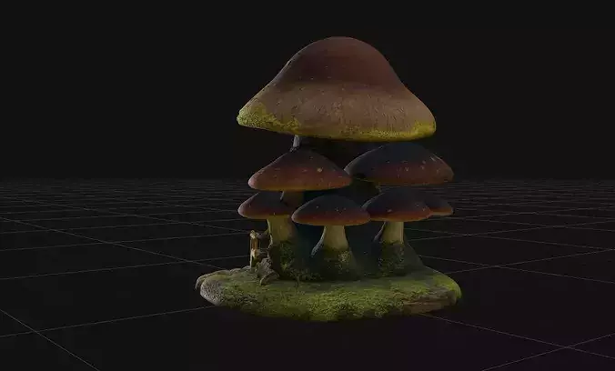 Fantasy Mushroom House - High-Fidelity 4K PBR 3D Model 3D model 3