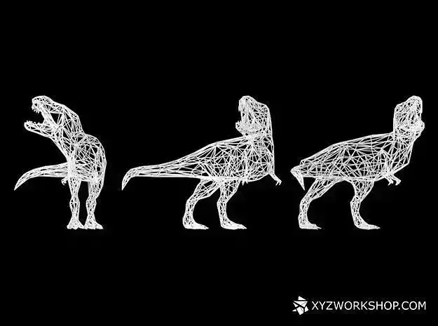 Dinosaur - T-Rex Roar Digital Extinction - Small 3D print model