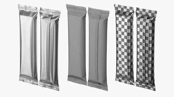 Snack Pack and Bar Foil Wrapper Mockup Set 3 3