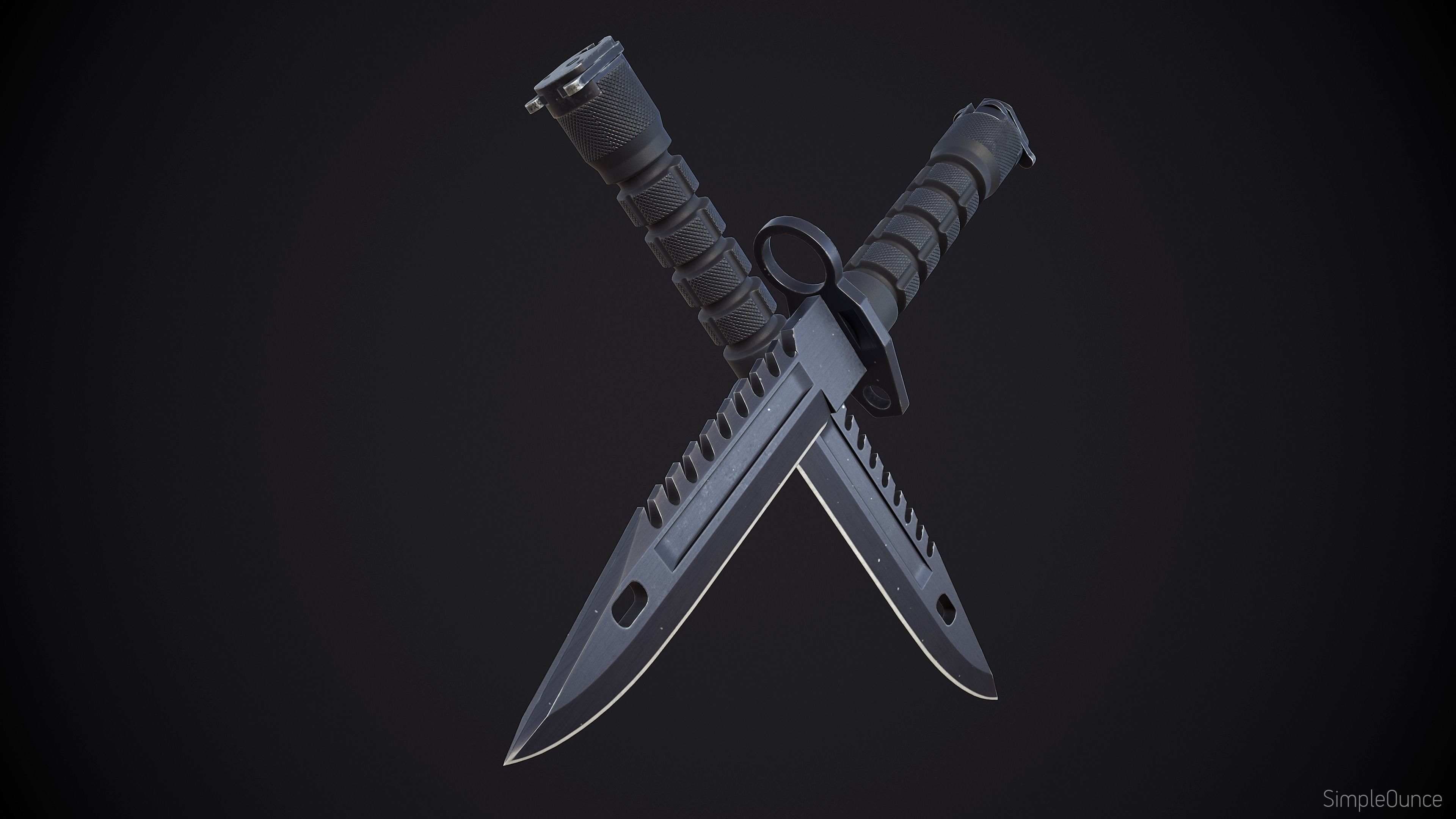 M9 Bayonet Low-poly 3D model_0