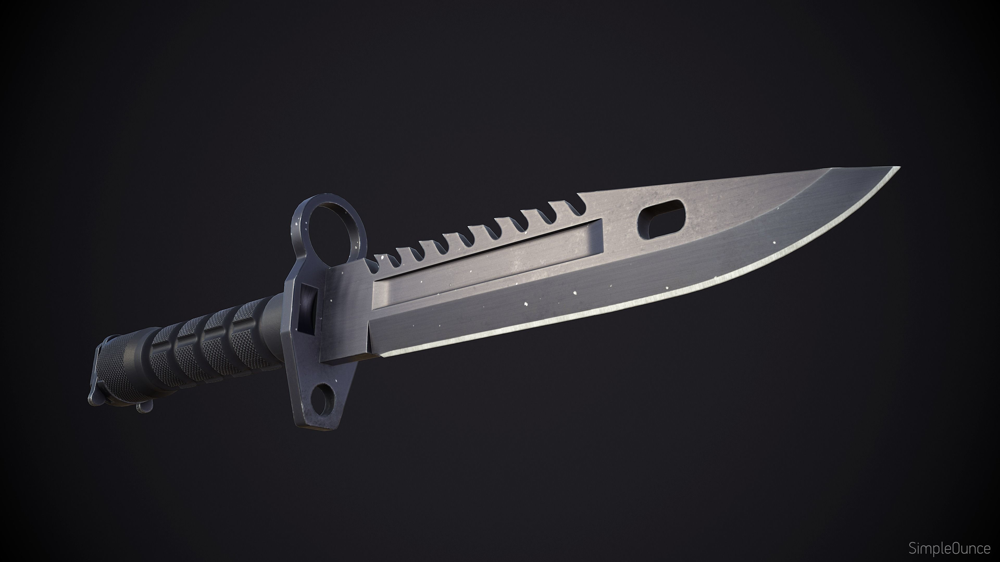 M9 Bayonet Low-poly 3D model_2