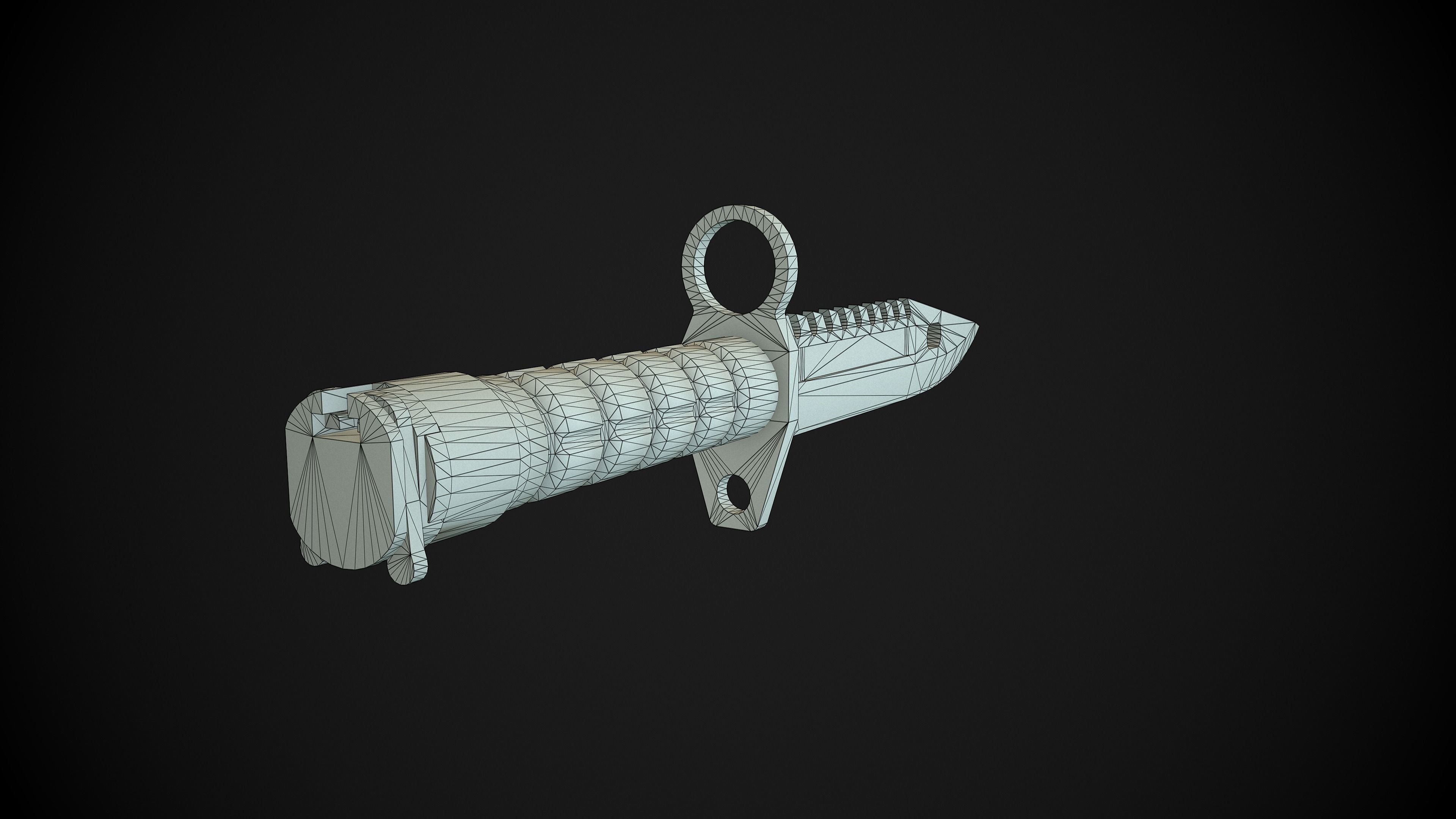 M9 Bayonet Low-poly 3D model_4
