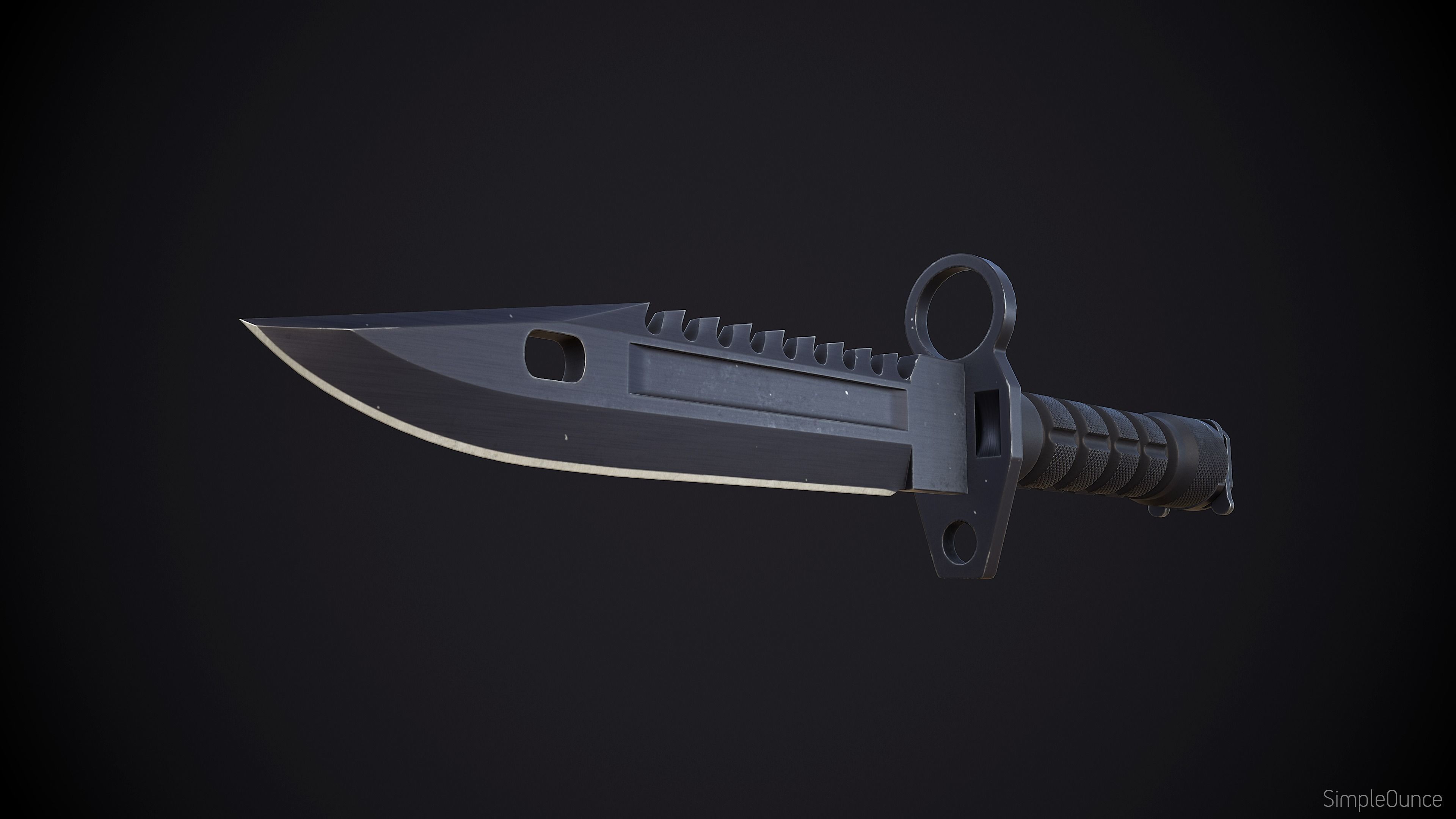 M9 Bayonet Low-poly 3D model_1