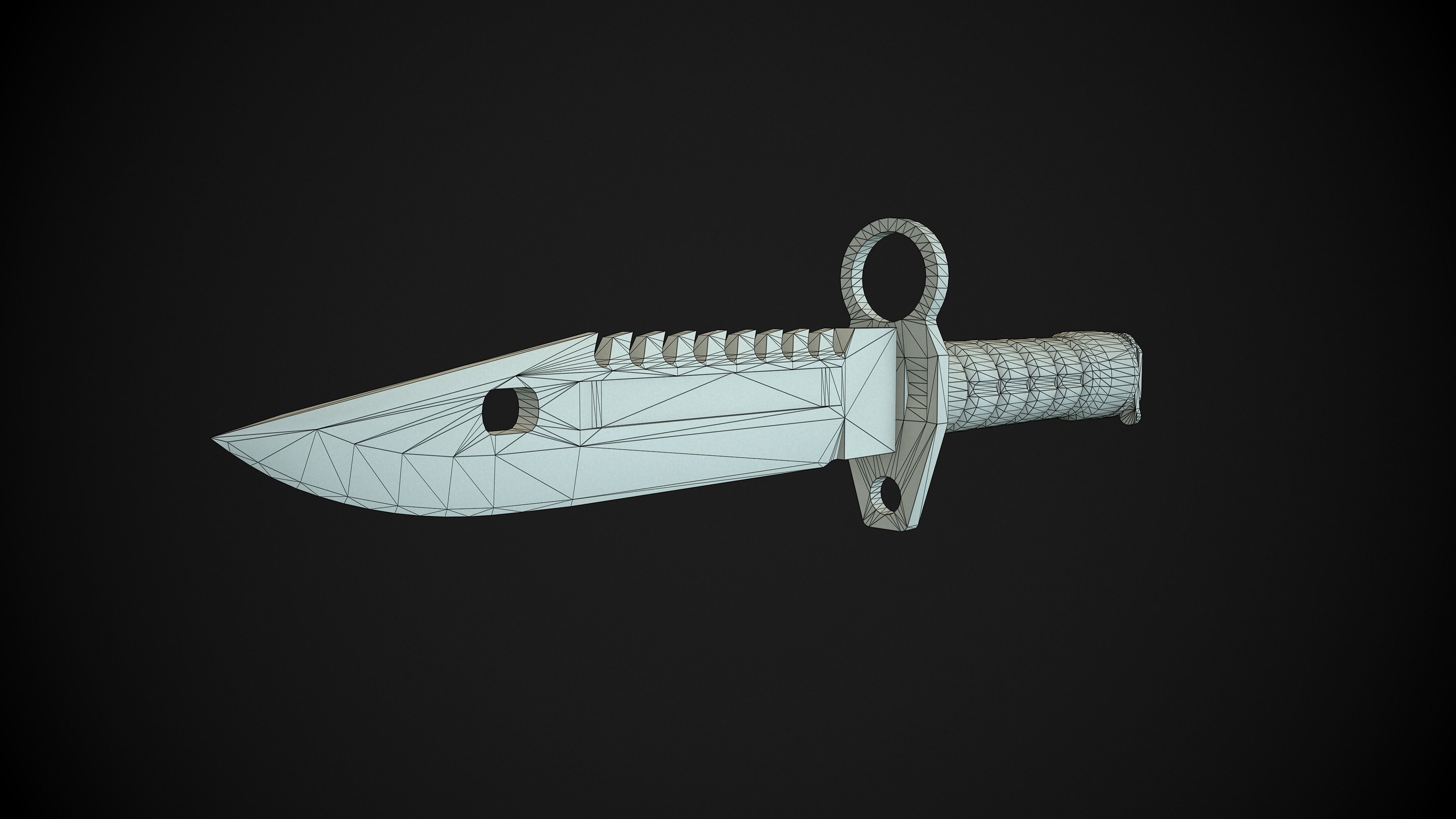 M9 Bayonet Low-poly 3D model_5