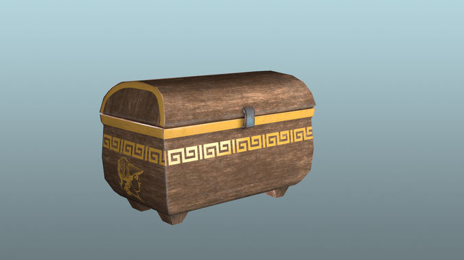 Grecian Chest with Animation Low-poly 3D model