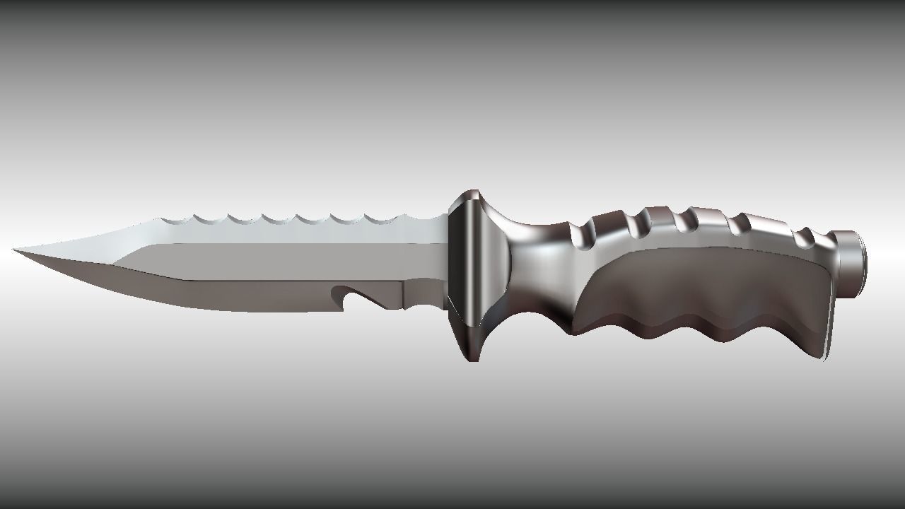 Military knife Low-poly and High-poly Low-poly 3D model