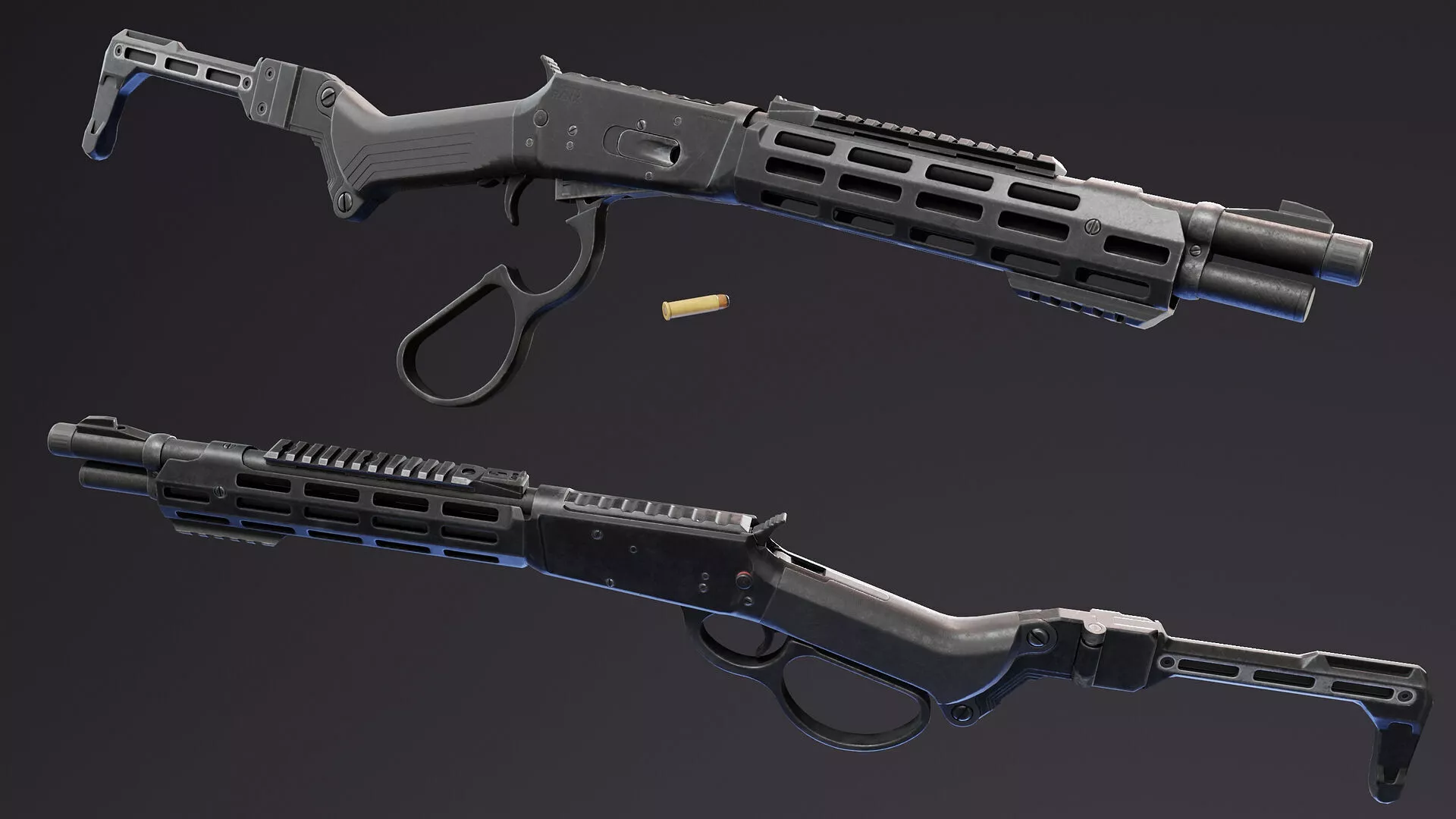 RANX Lever Action Pistol Low-poly 3D model