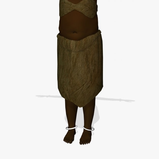 Affrican Villagers Girl A25 3D model_3