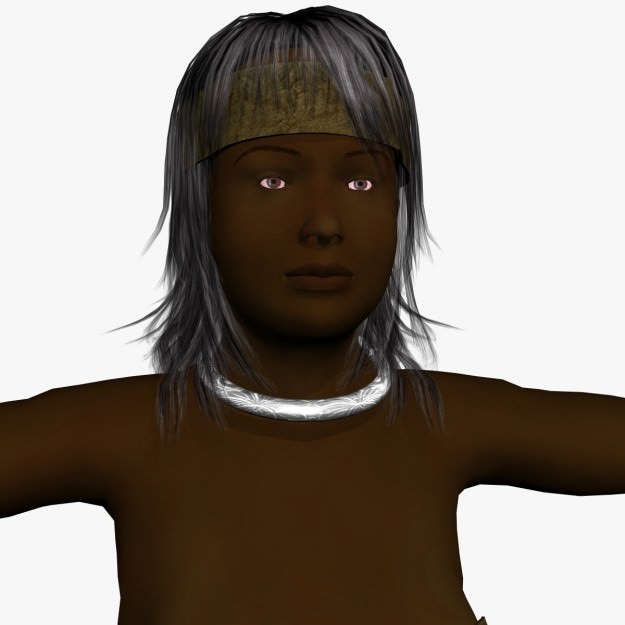 Affrican Villagers Girl A25 3D model_5