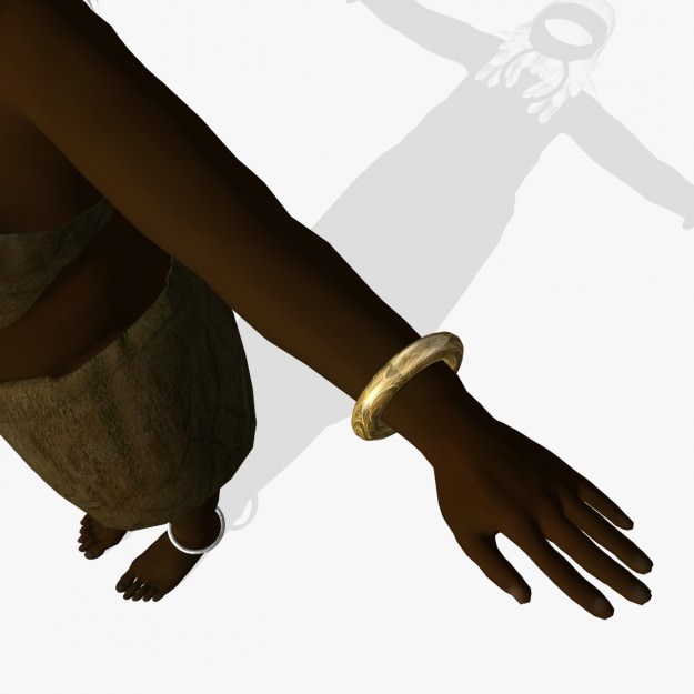 Affrican Villagers Girl A25 3D model_6