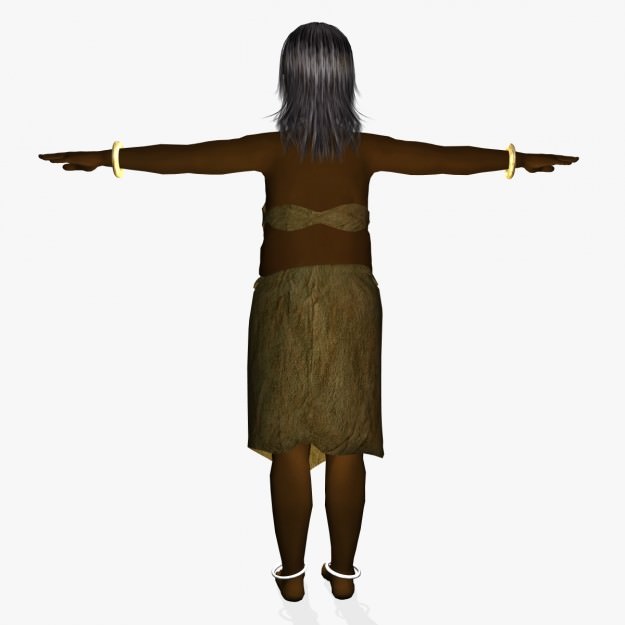 Affrican Villagers Girl A25 3D model_7