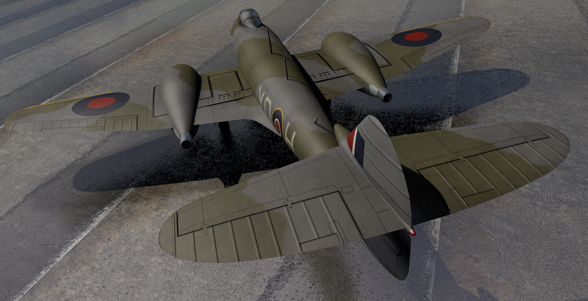 Gloster Meteor F3 3D model_5