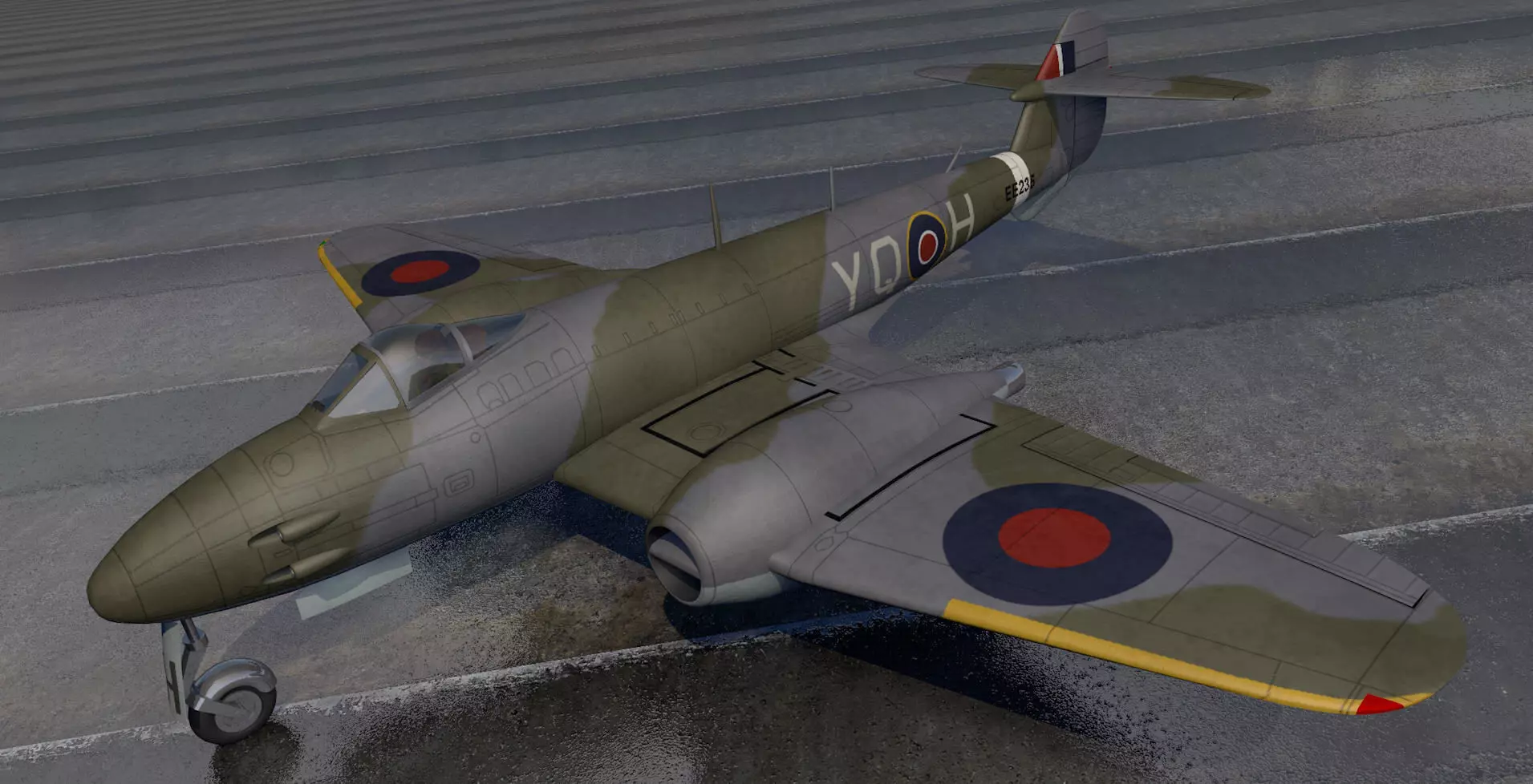 Gloster Meteor F3 3D model_0