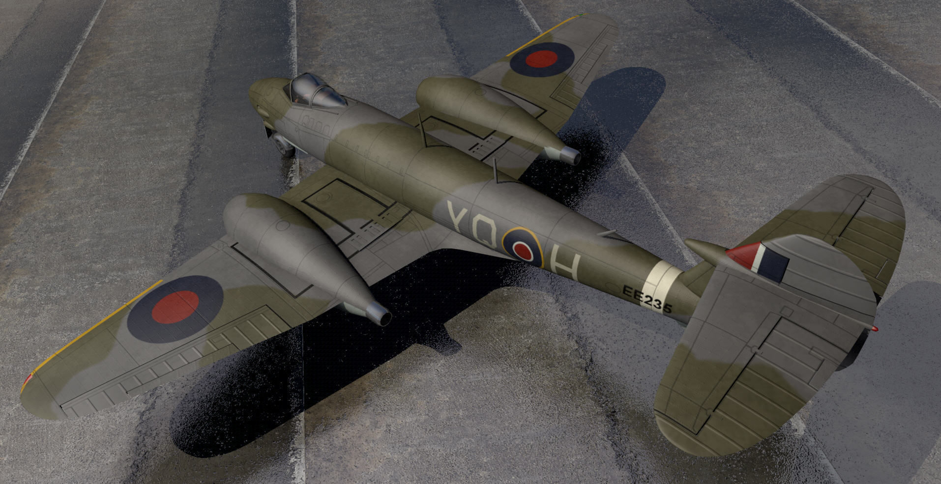 Gloster Meteor F3 3D model_1