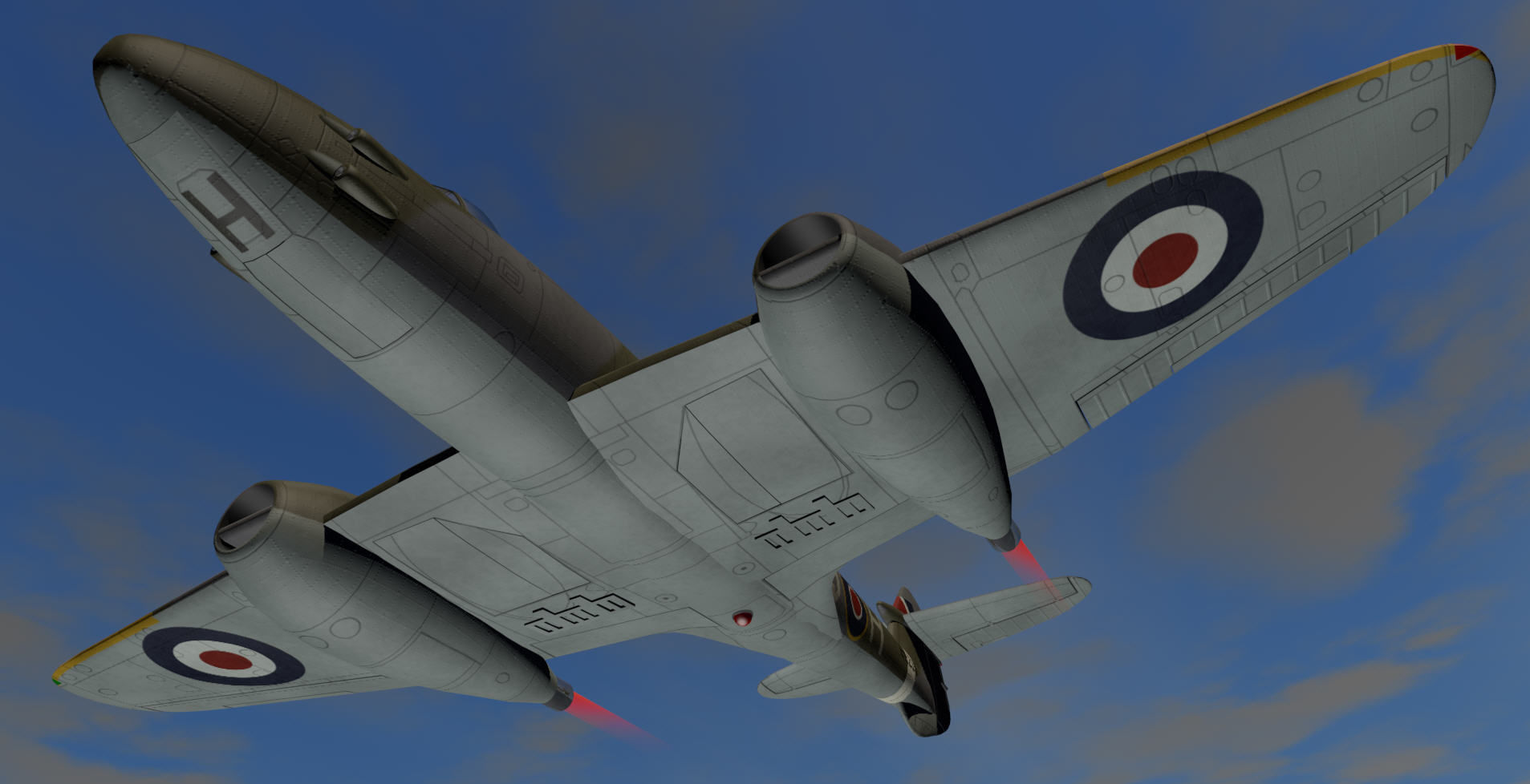 Gloster Meteor F3 3D model_10