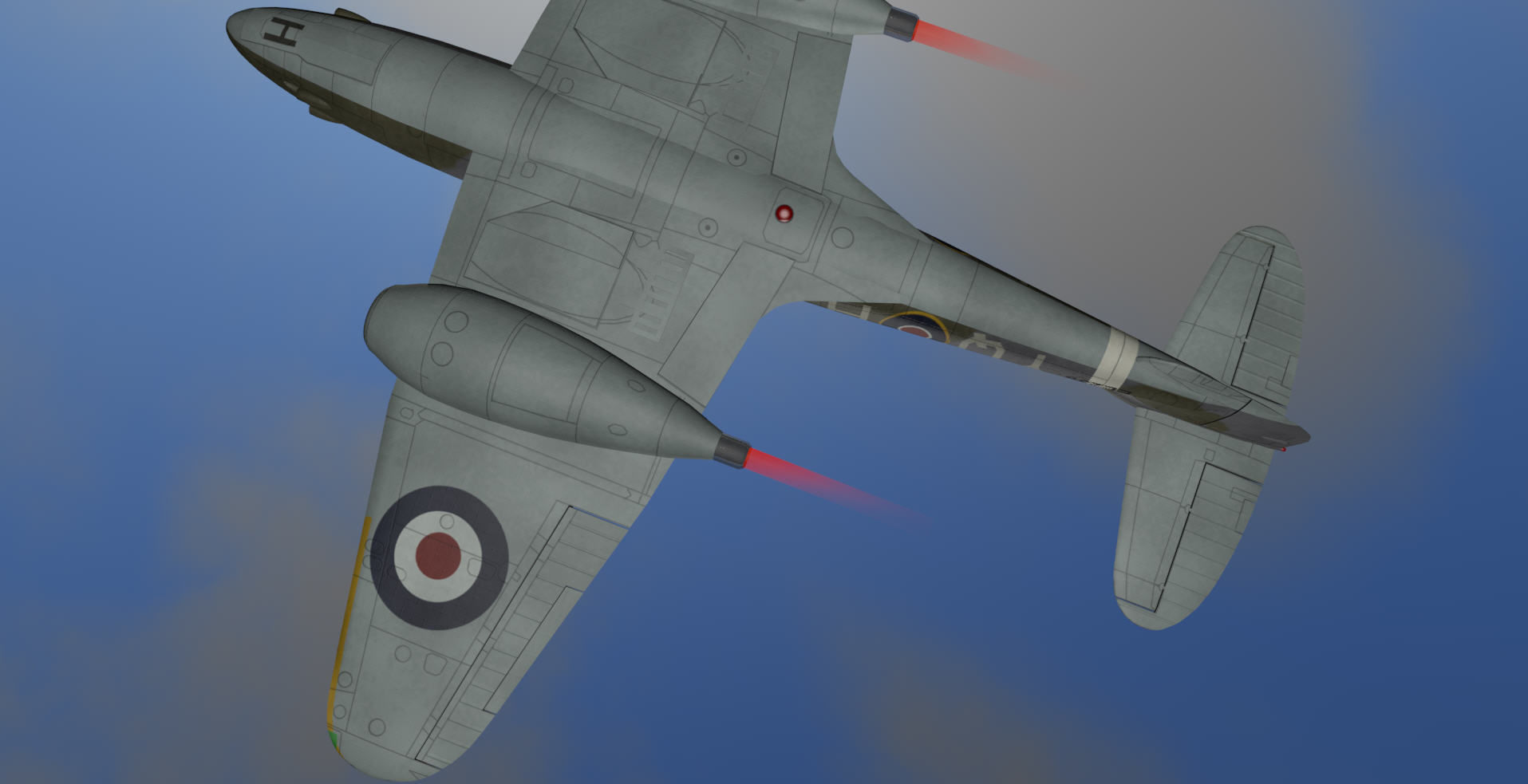 Gloster Meteor F3 3D model_9