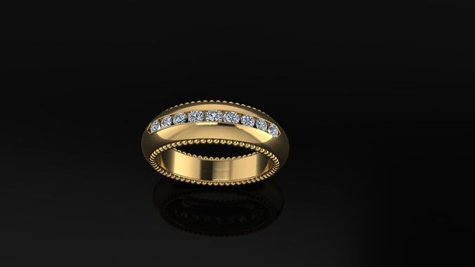 Wedding diamond ring 128 3D print model