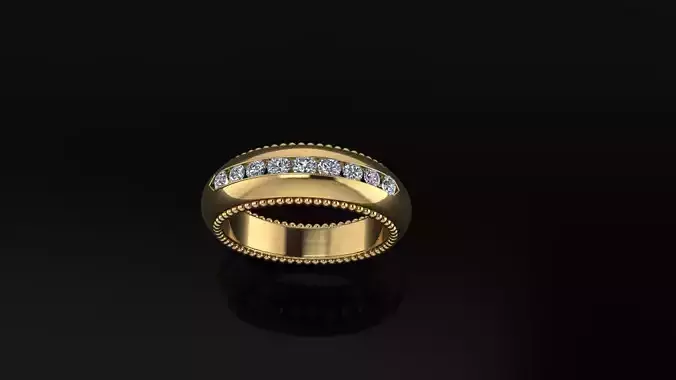 Wedding diamond ring 128 3D print model