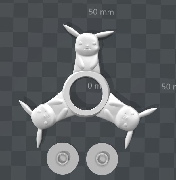 Pokemon Fidget Spinner Pikachu 3D print model_1