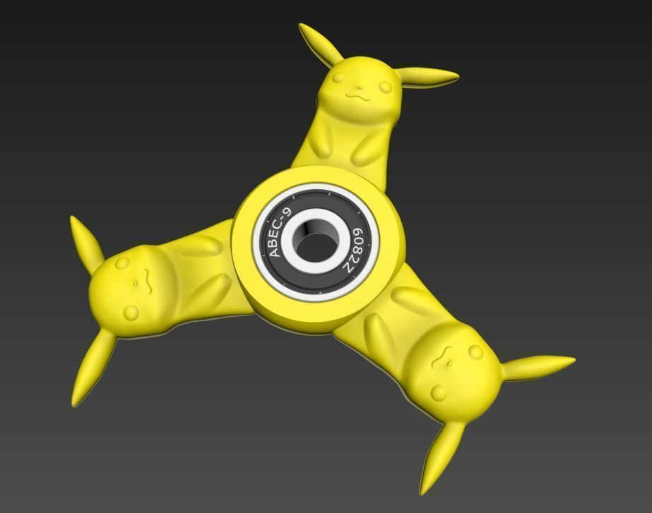 Pokemon Fidget Spinner Pikachu 3D print model_2