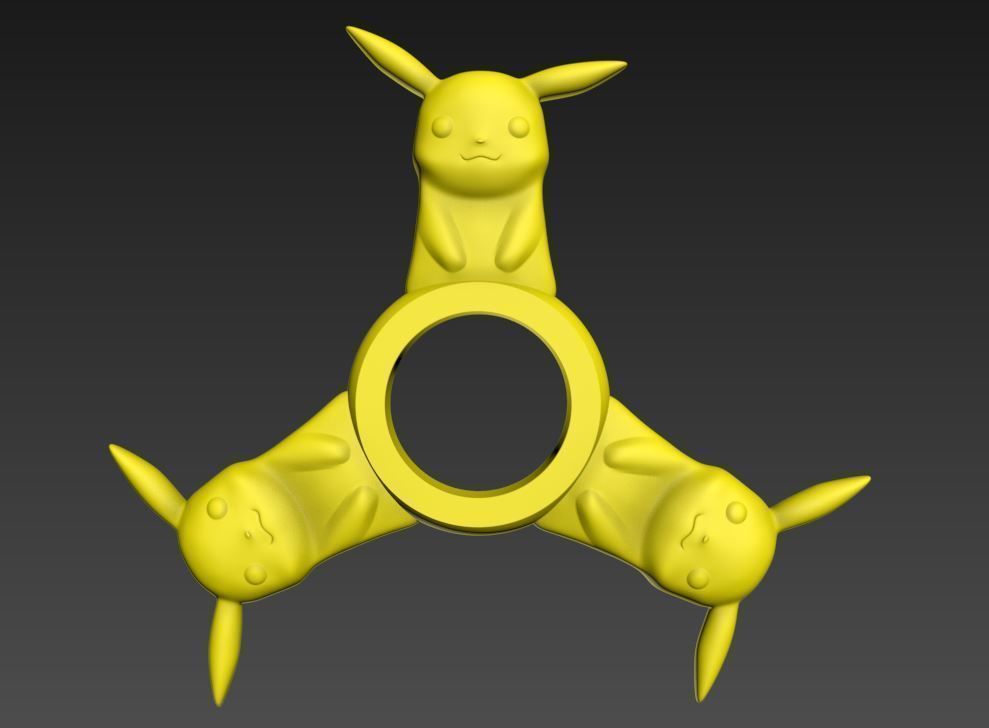 Pokemon Fidget Spinner Pikachu 3D print model_4