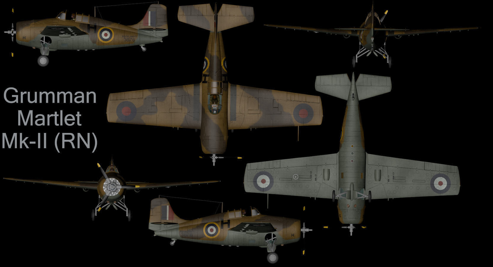 Grumman Martlet Mk-2 - RN 3D model_9