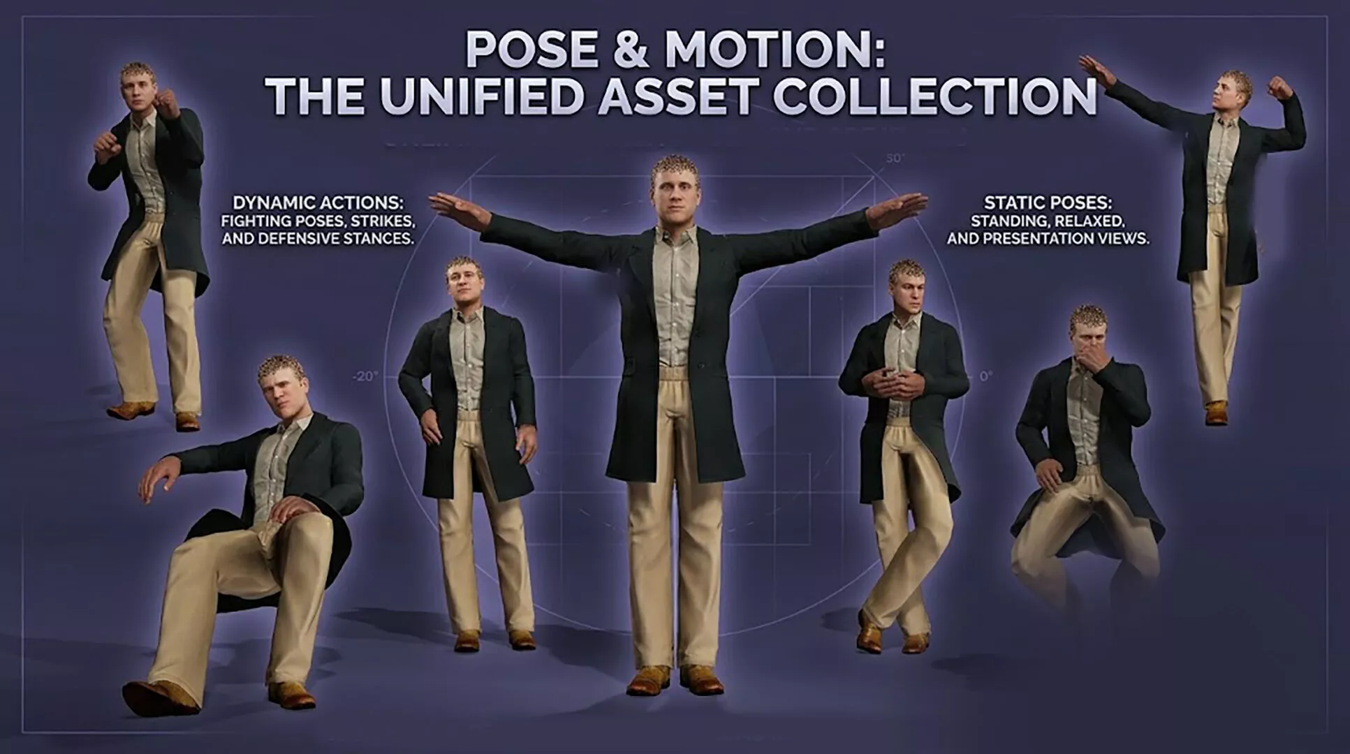 Realistic Male Character Model with Facial Expressions 3D model