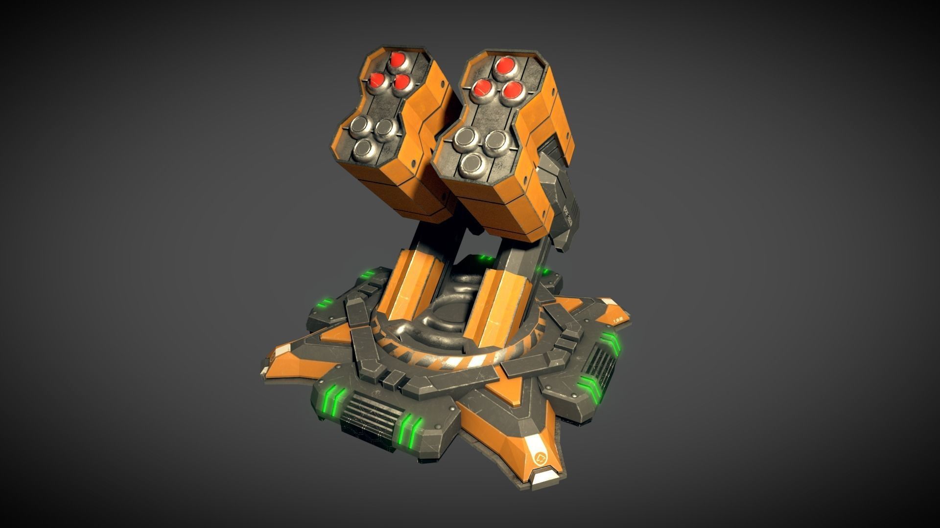 Missile Turret Low-poly 3D model