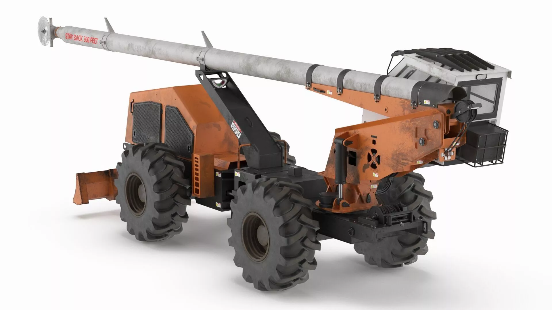 Mobile Tree Pruner with Circular Saw Dirt Rigged for Cinema 4D 3D model